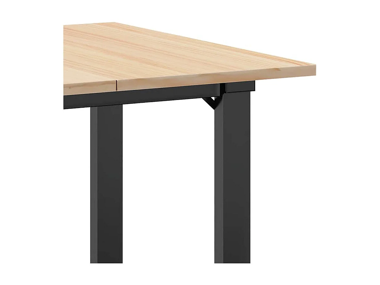 Table à manger cadre en O 70x70x75 cm bois de pin massif acier