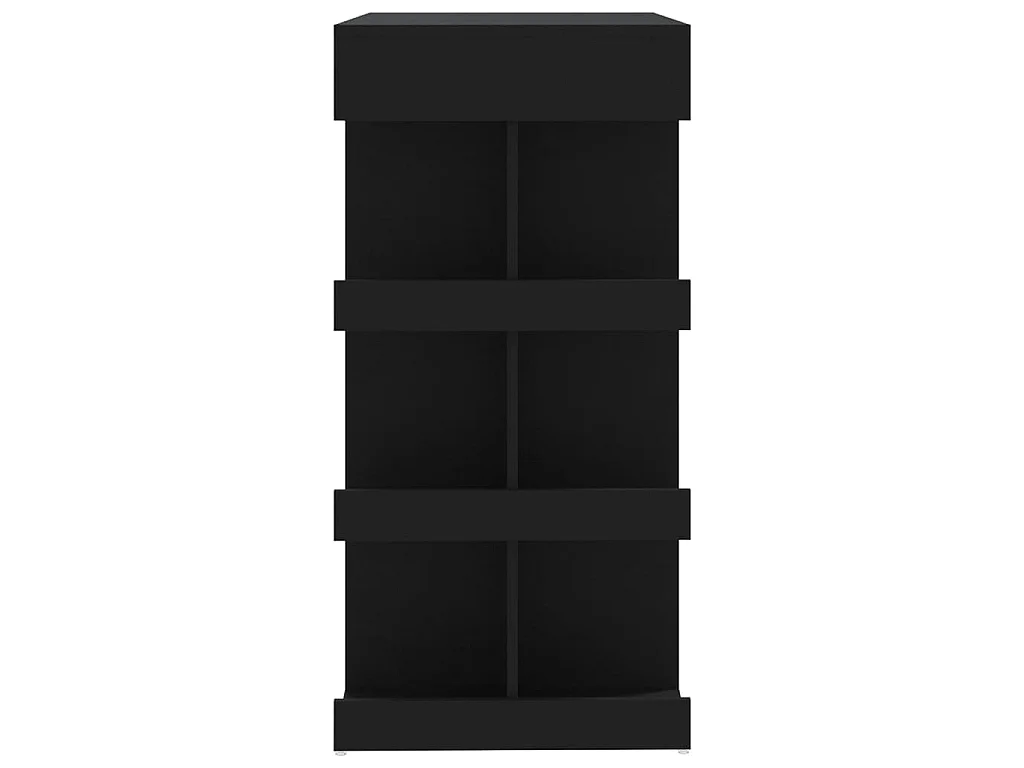 Table de bar avec étagère de rangement Noir Bois d'ingénierie