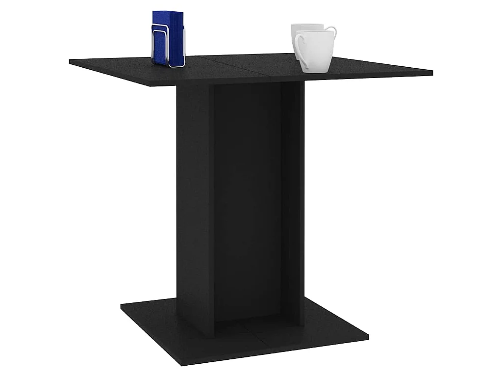 Table à manger Noir 80x80x75 cm bois d'ingénierie