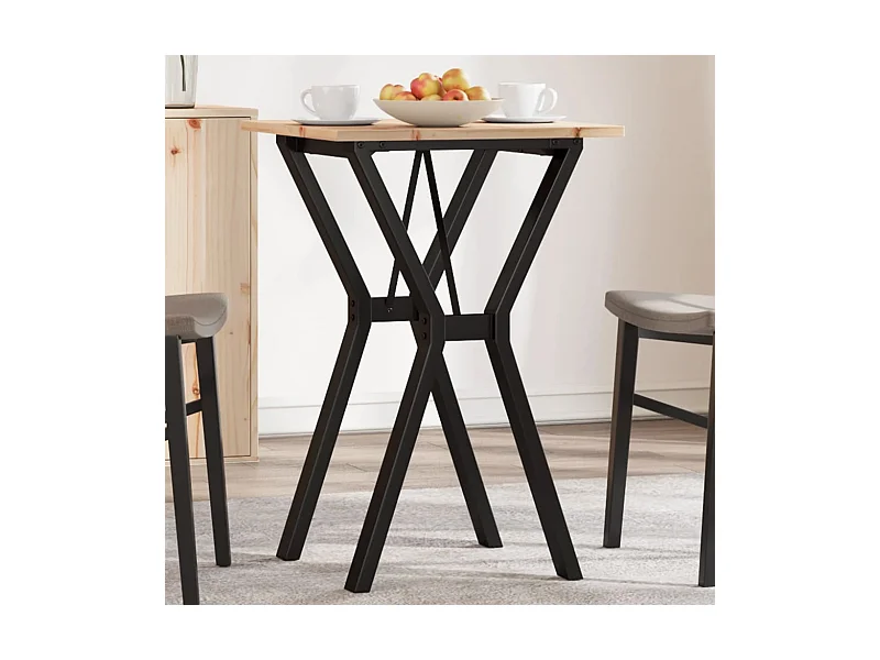 Esstisch Y-Gestell 50x50x75 cm Massivholz Kiefer und Stahl