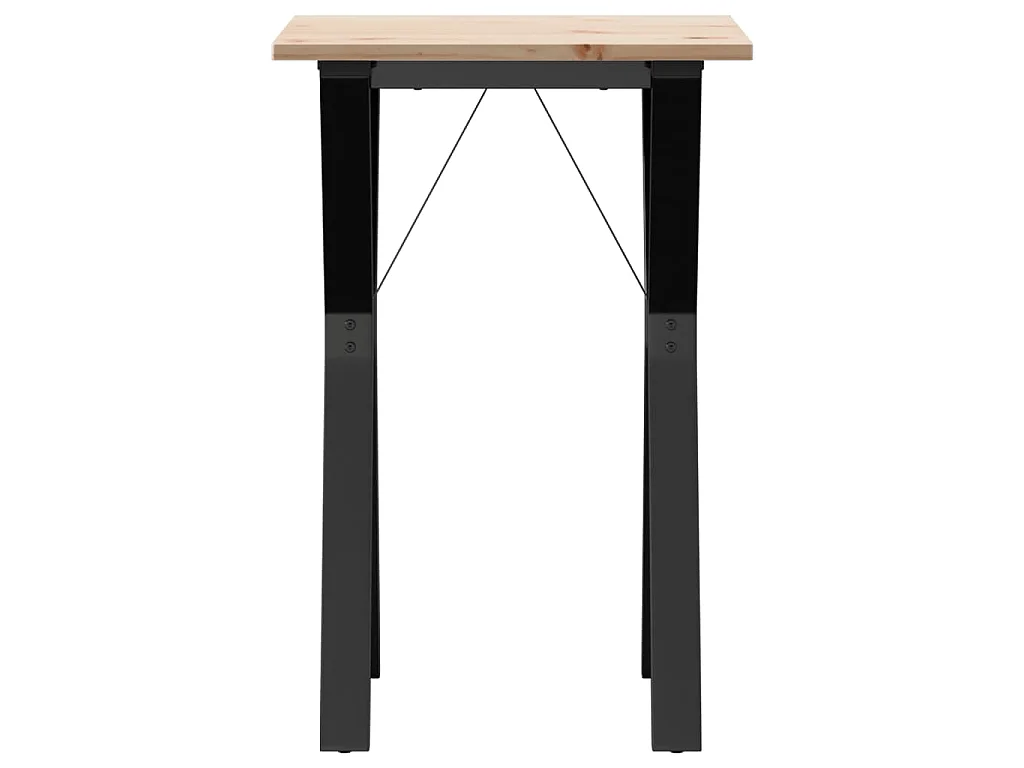 Table à manger cadre en Y 50x50x75 cm bois de pin massif acier
