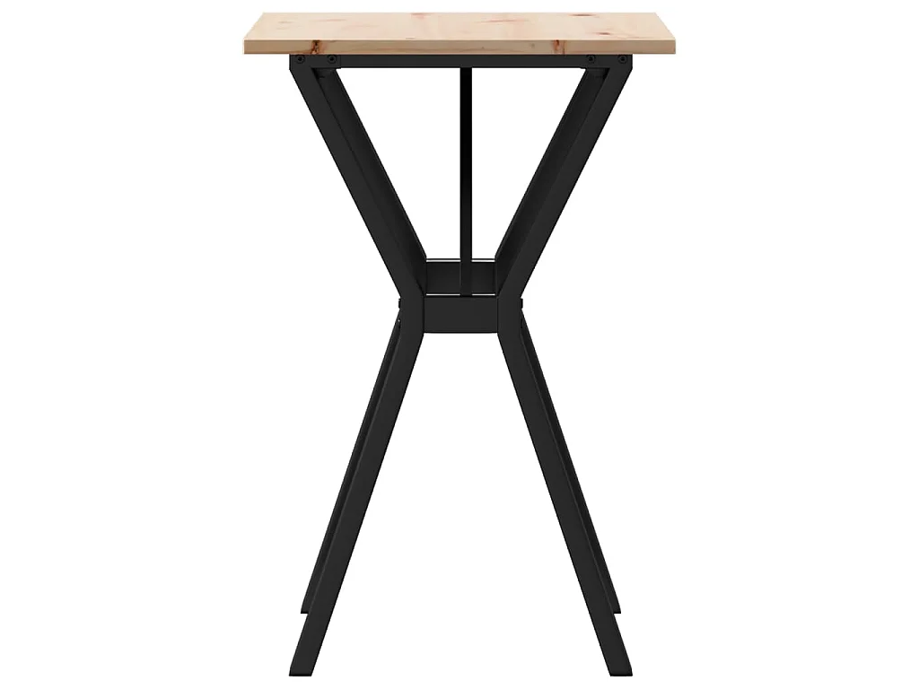Table à manger cadre en Y 50x50x75 cm bois de pin massif acier