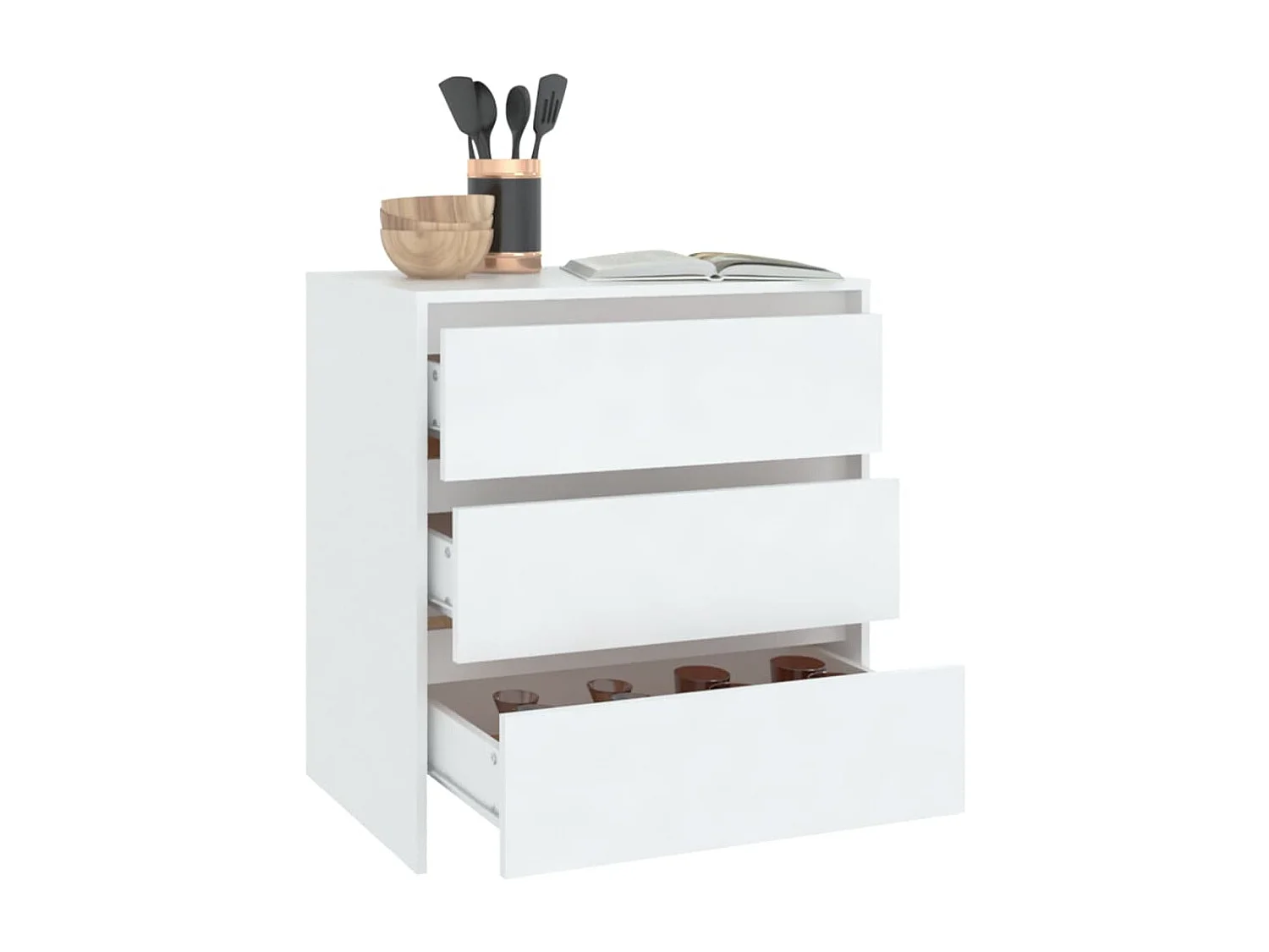 Buffet Blanc 70x41x75 cm Bois d'ingénierie