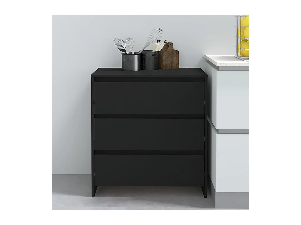 Credenza Nera 70x41x75 cm in Truciolato