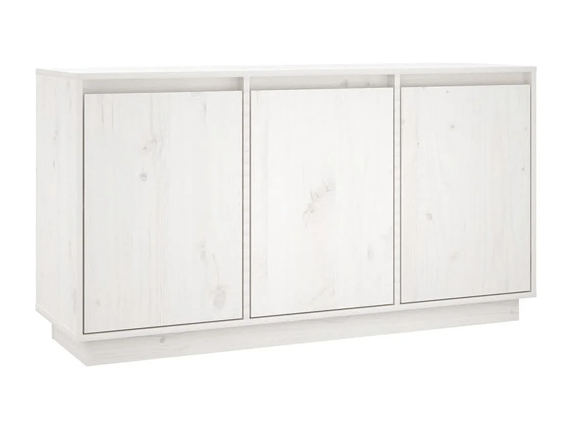 Buffet Blanc 111x34x60 cm Bois massif de pin