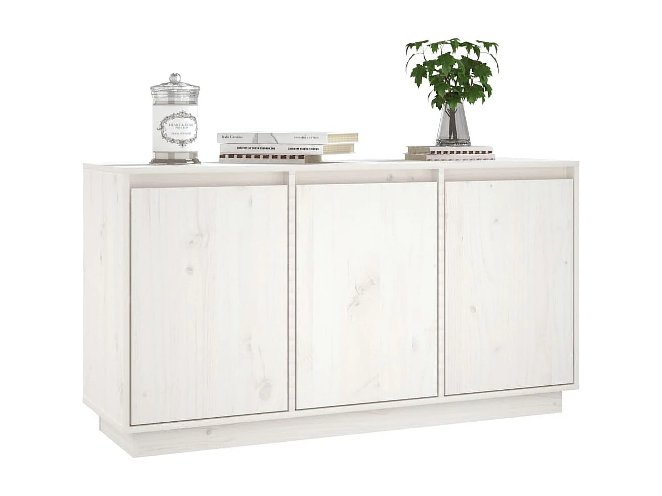 Dressoir 111x34x60 cm massief grenenhout wit