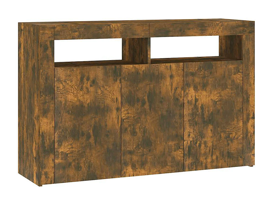Dressoir met LED-verlichting 115,5x30x75 cm cm gerookt eiken
