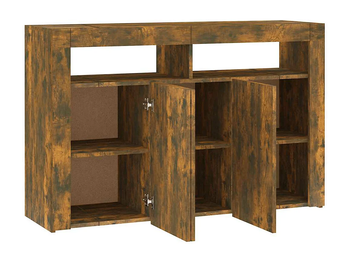 Dressoir met LED-verlichting 115,5x30x75 cm cm gerookt eiken