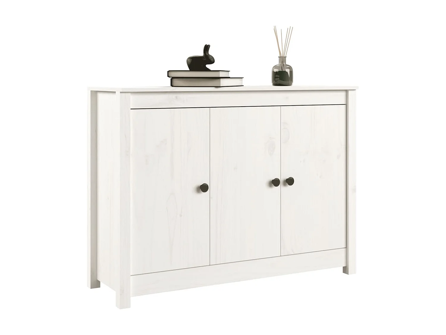 Dressoir 100x35x74 cm massief grenenhout wit