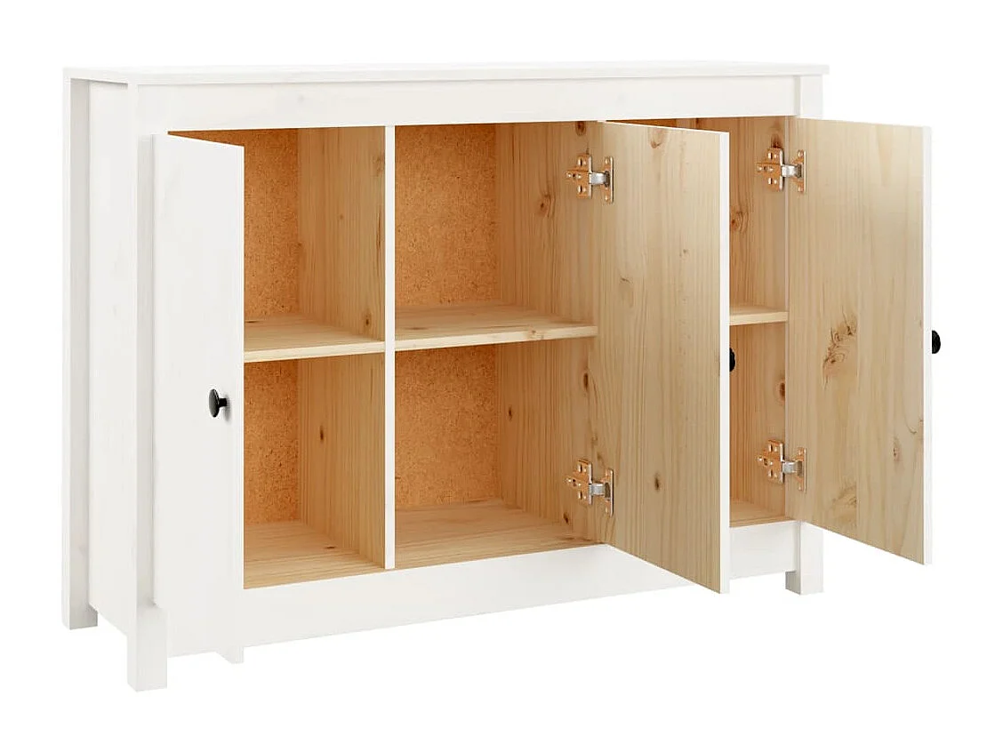 Dressoir 100x35x74 cm massief grenenhout wit