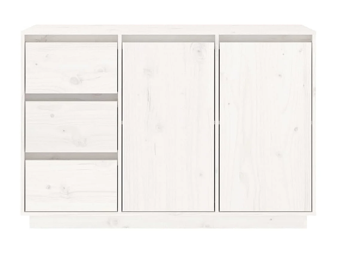 Sideboard Weiß 111x34x75 cm Massivholz Kiefer