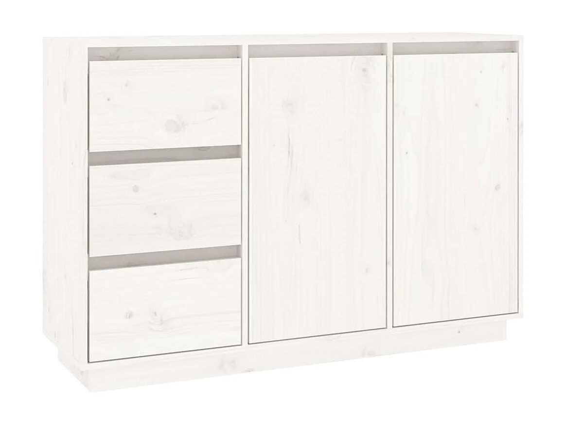 Buffet Blanc 111x34x75 cm Bois massif de pin