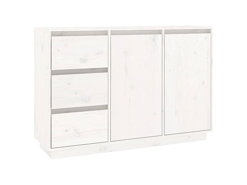 Buffet Blanc 111x34x75 cm Bois massif de pin