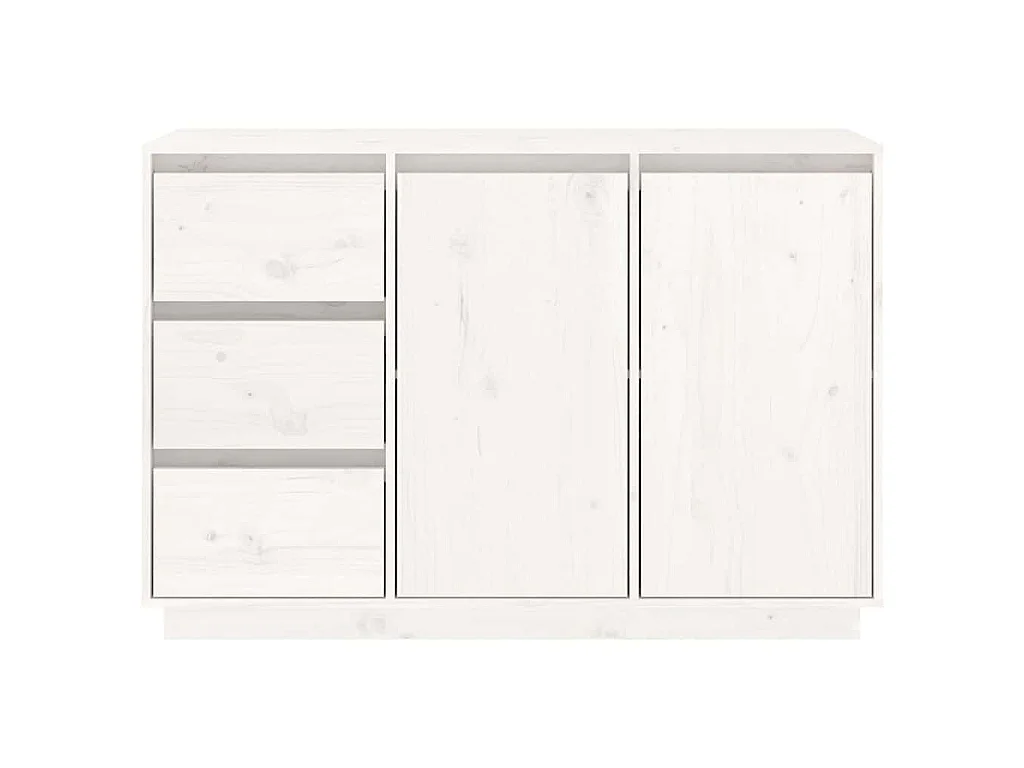 Buffet Blanc 111x34x75 cm Bois massif de pin