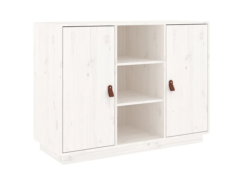 Buffet Blanc 100x40x75 cm Bois massif de pin