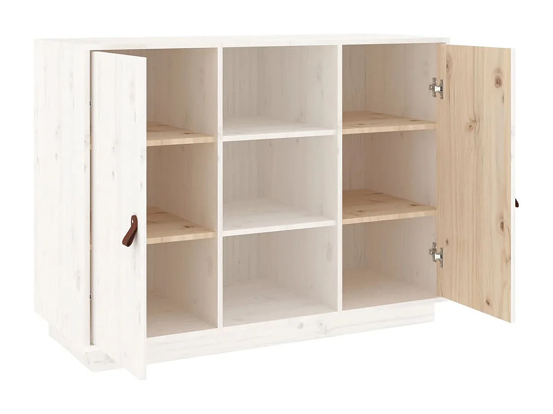 Buffet Blanc 100x40x75 cm Bois massif de pin