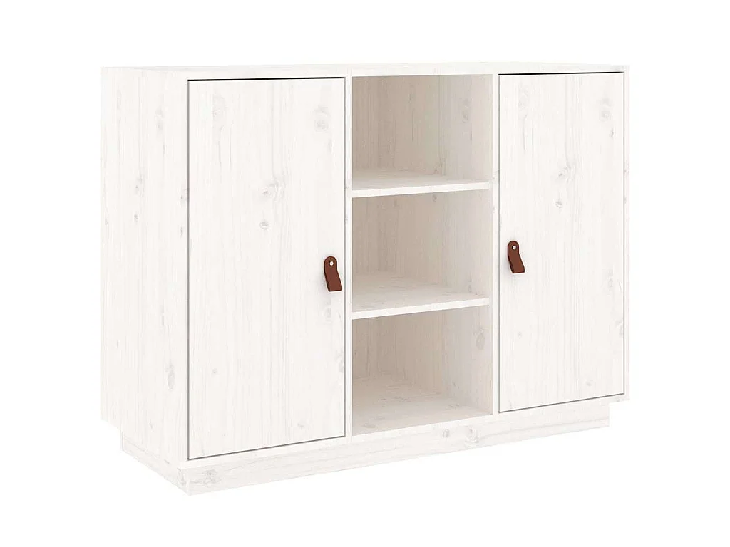 Buffet Blanc 100x40x75 cm Bois massif de pin