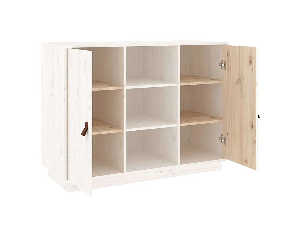 Buffet Blanc 100x40x75 cm Bois massif de pin