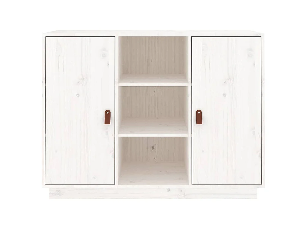 Buffet Blanc 100x40x75 cm Bois massif de pin