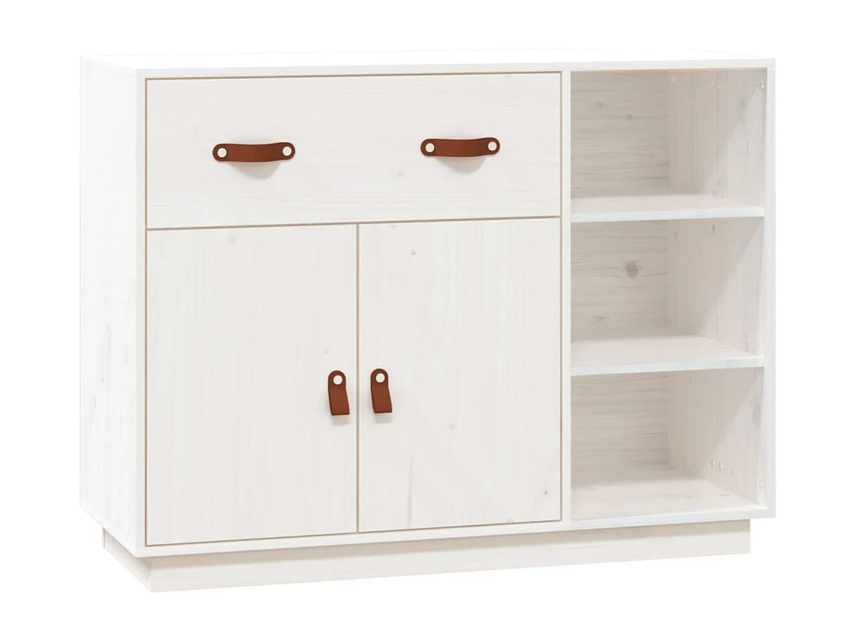 Aparador 98,5x40x75 cm madeira de pinho maciça branco