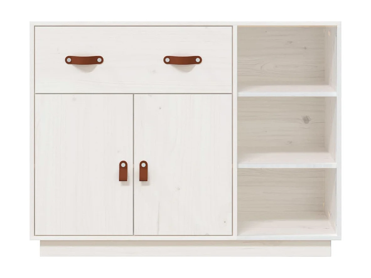 Aparador 98,5x40x75 cm madeira de pinho maciça branco