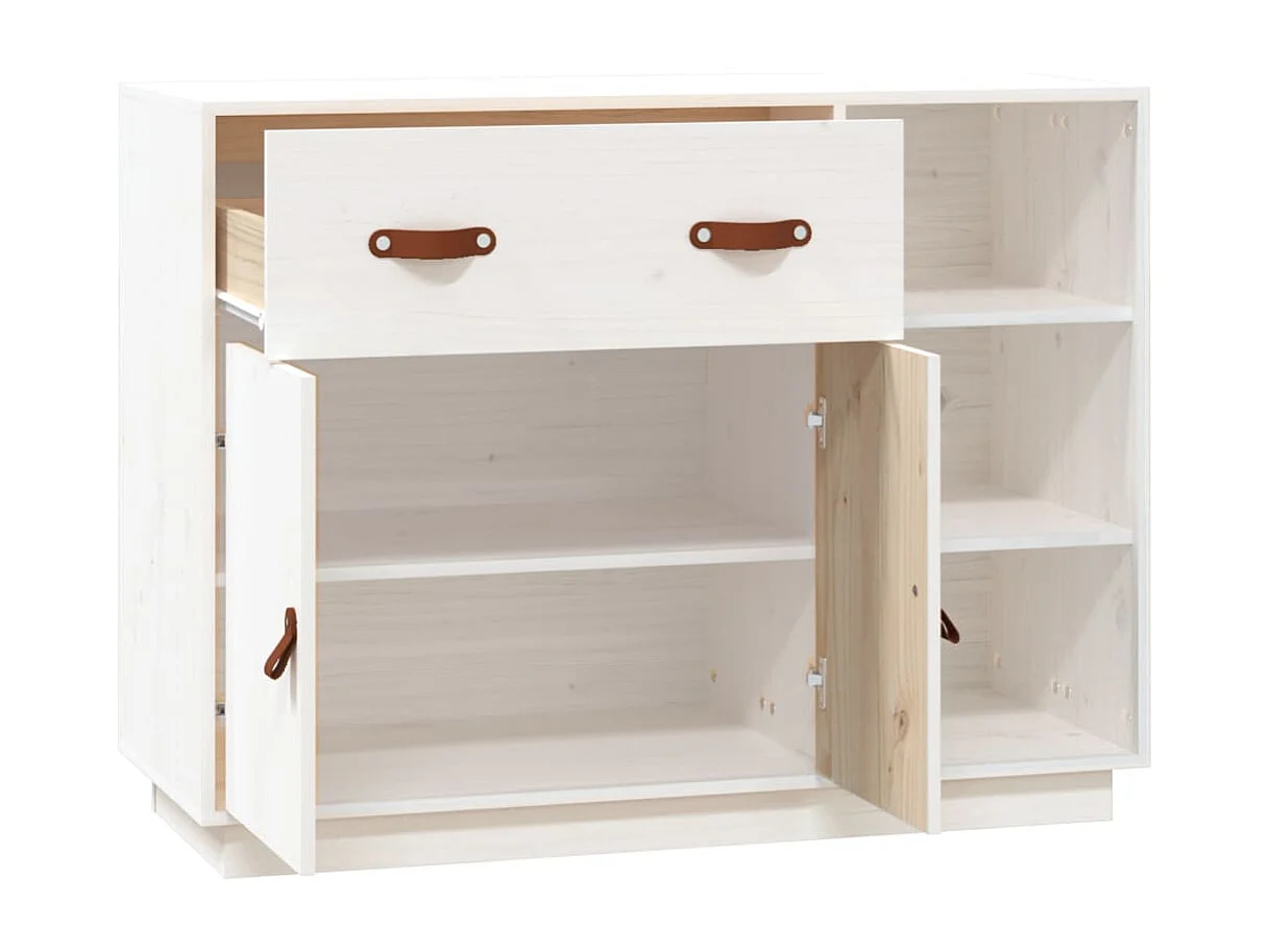 Aparador 98,5x40x75 cm madeira de pinho maciça branco