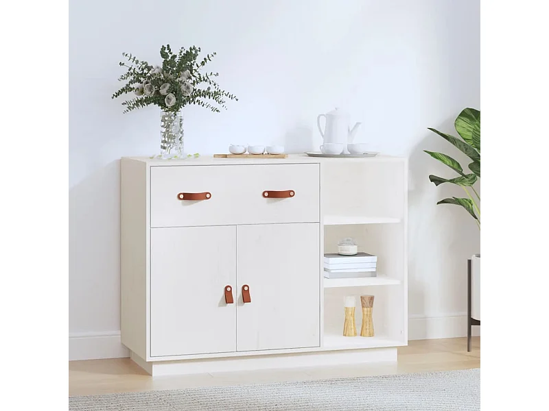 Aparador 98,5x40x75 cm madeira de pinho maciça branco