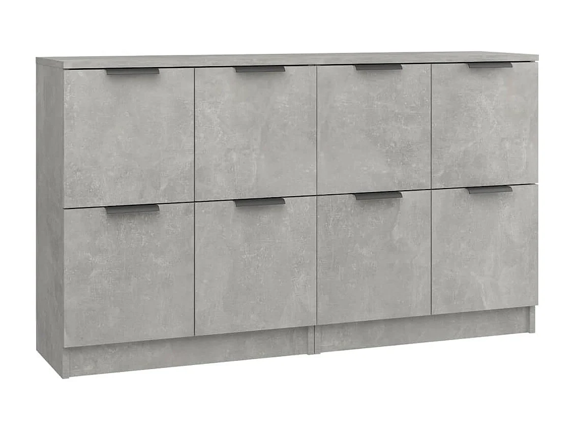 Buffets 2 pcs Gris béton 60x30x70 cm Bois d'ingénierie