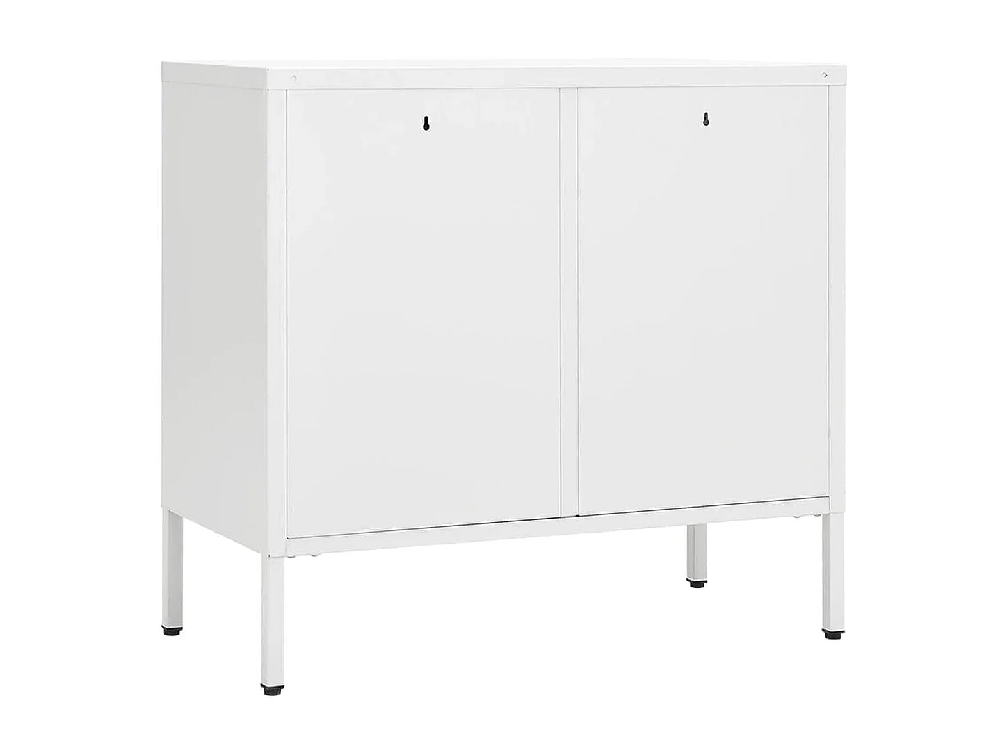 Sideboard Weiß 75x35x70 cm Stahl und Hartglas