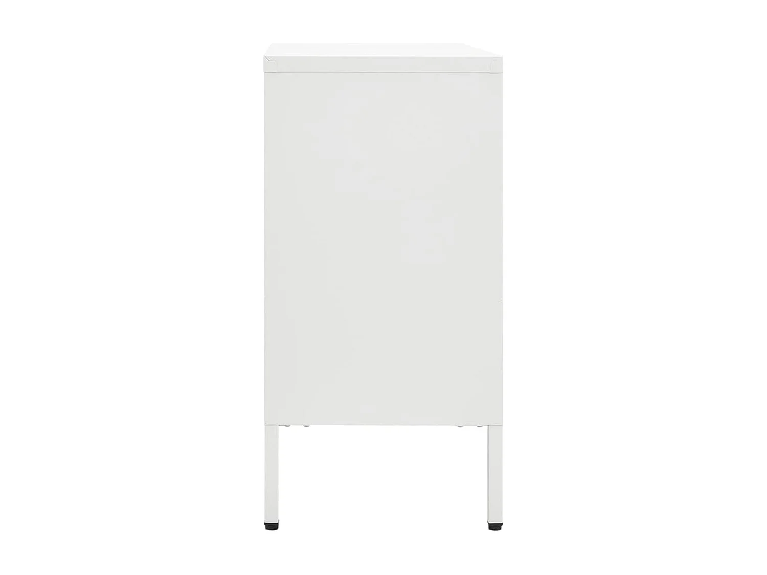 Dressoir 75x35x70 cm staal en gehard glas wit