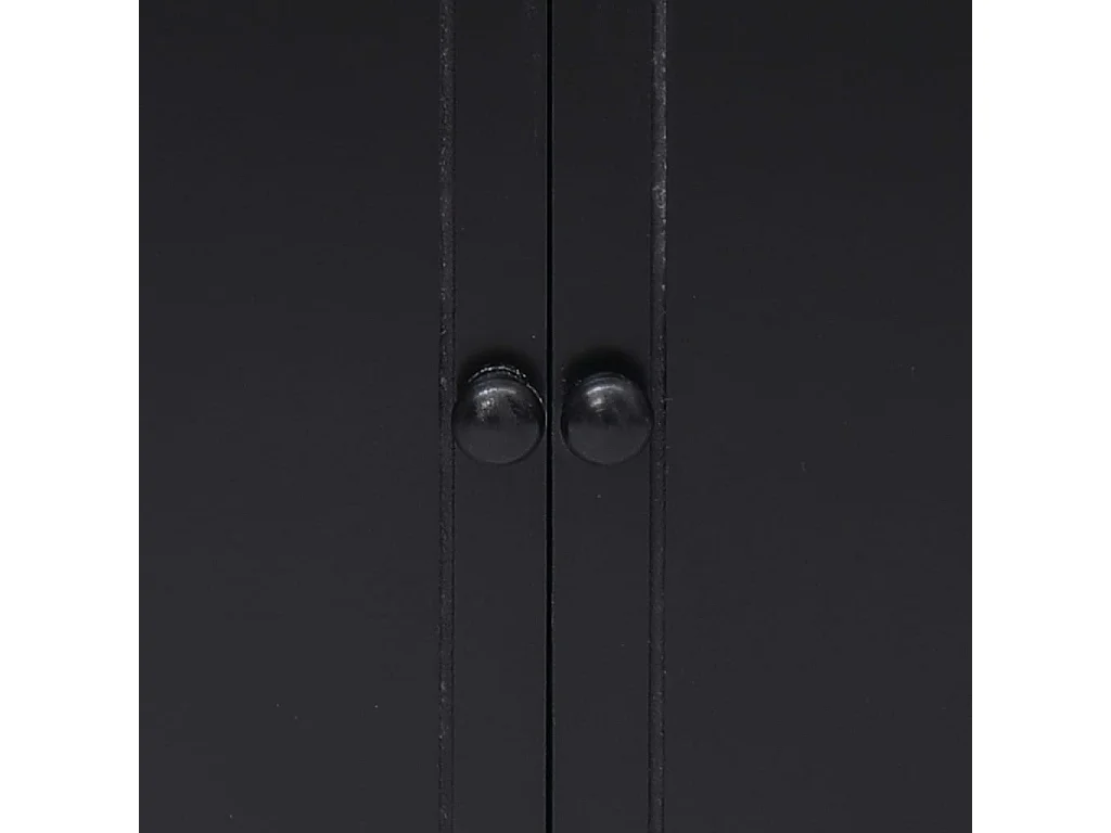 Beistellschrank 60x30x75 cm Schwarz Massivholz Paulownia