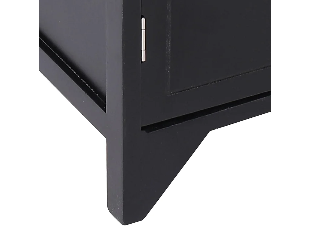 Beistellschrank 60x30x75 cm Schwarz Massivholz Paulownia