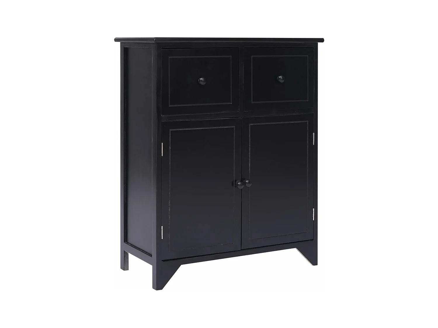 Armoire latérale Noir 60x30x75 cm Bois de Paulownia