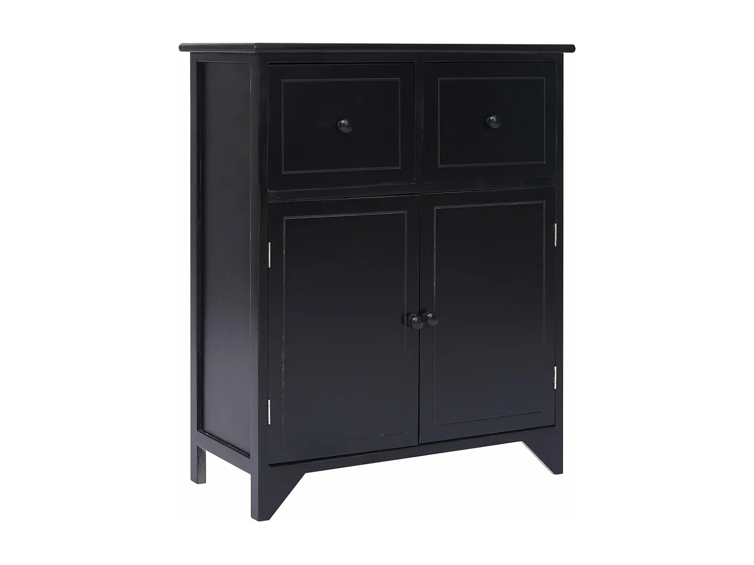 Armoire latérale Noir 60x30x75 cm Bois de Paulownia
