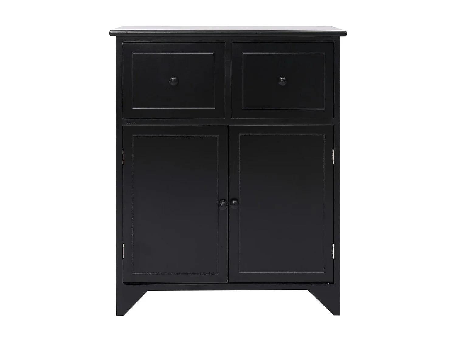 Armoire latérale Noir 60x30x75 cm Bois de Paulownia