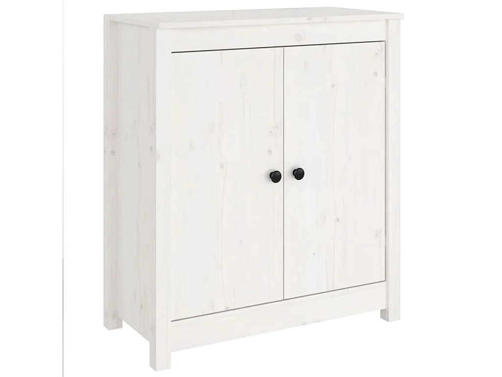 Buffet blanc 70x35x80 cm bois massif de pin
