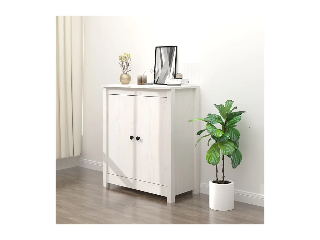 Dressoir 70x35x80 cm massief grenenhout wit