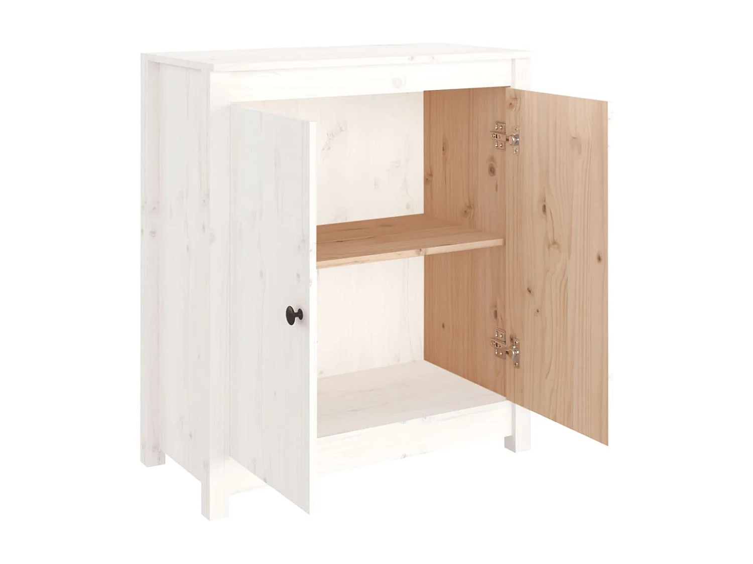 Buffet blanc 70x35x80 cm bois massif de pin