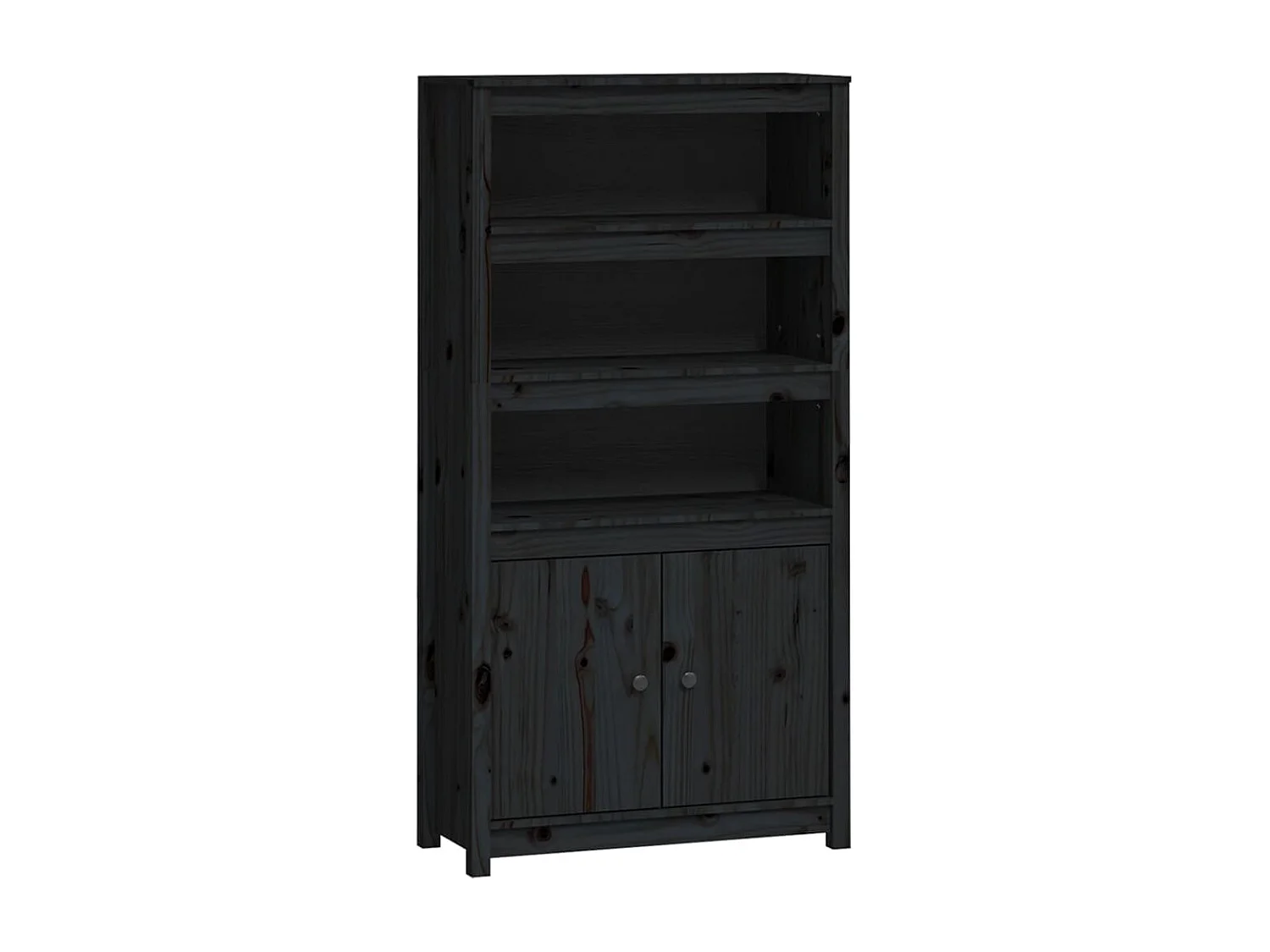 Aparador alto madera maciza de pino negro 80x35x154 cm