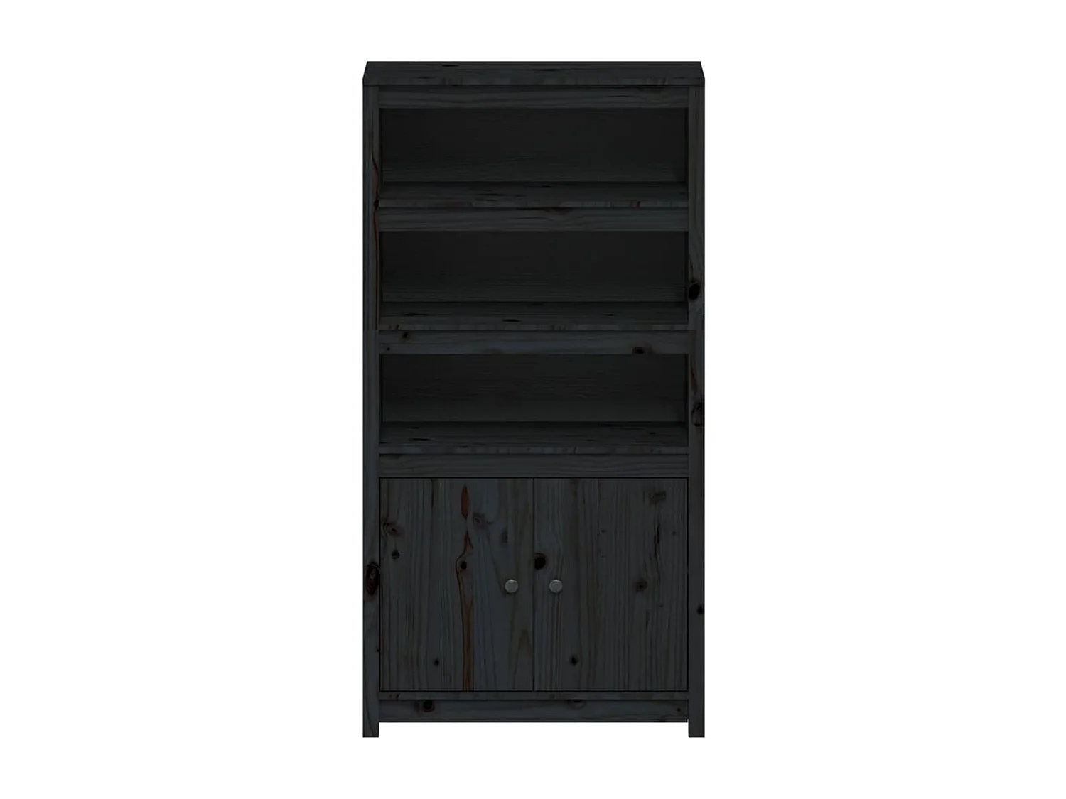 Aparador alto madera maciza de pino negro 80x35x154 cm