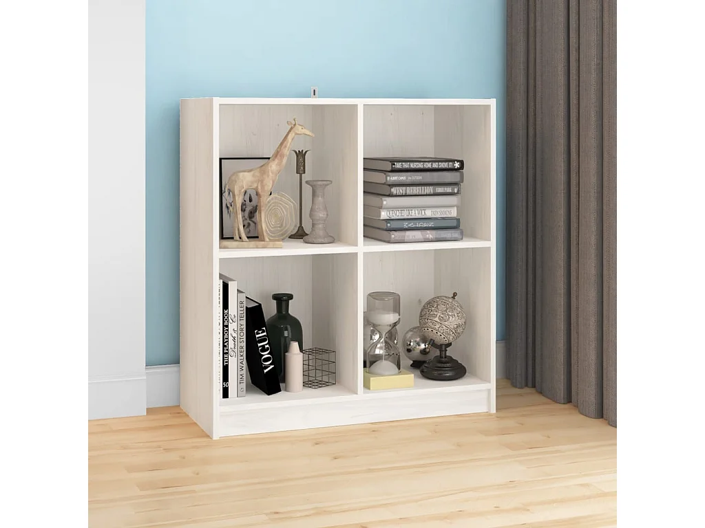 Buffet blanc 70x33x76 cm bois massif de pin