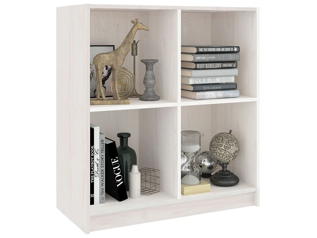 Buffet blanc 70x33x76 cm bois massif de pin