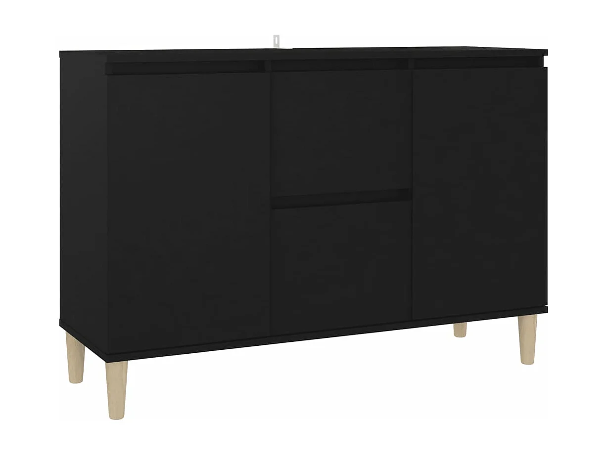 Buffet noir 101x35x70 cm bois d'ingénierie