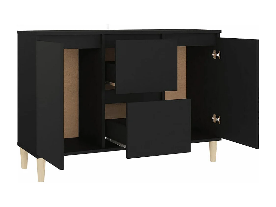 Buffet noir 101x35x70 cm bois d'ingénierie