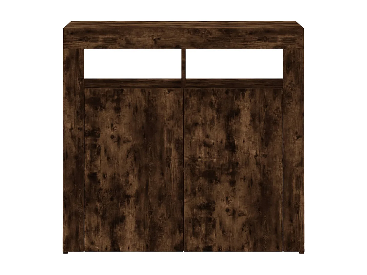 Aparador com luzes LED 80x35x75 cm carvalho fumado