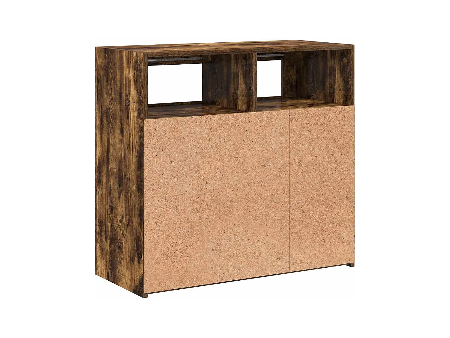 Dressoir met LED-verlichting 80x35x75 cm bruin eiken