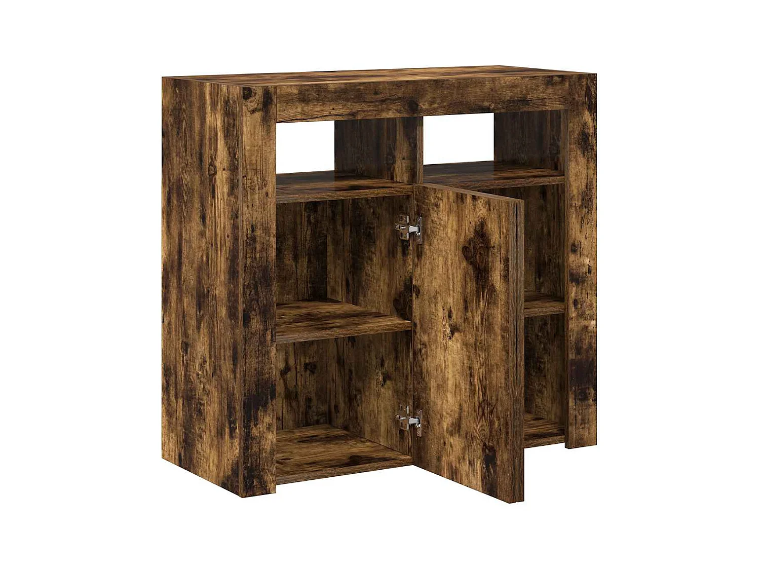 Dressoir met LED-verlichting 80x35x75 cm bruin eiken