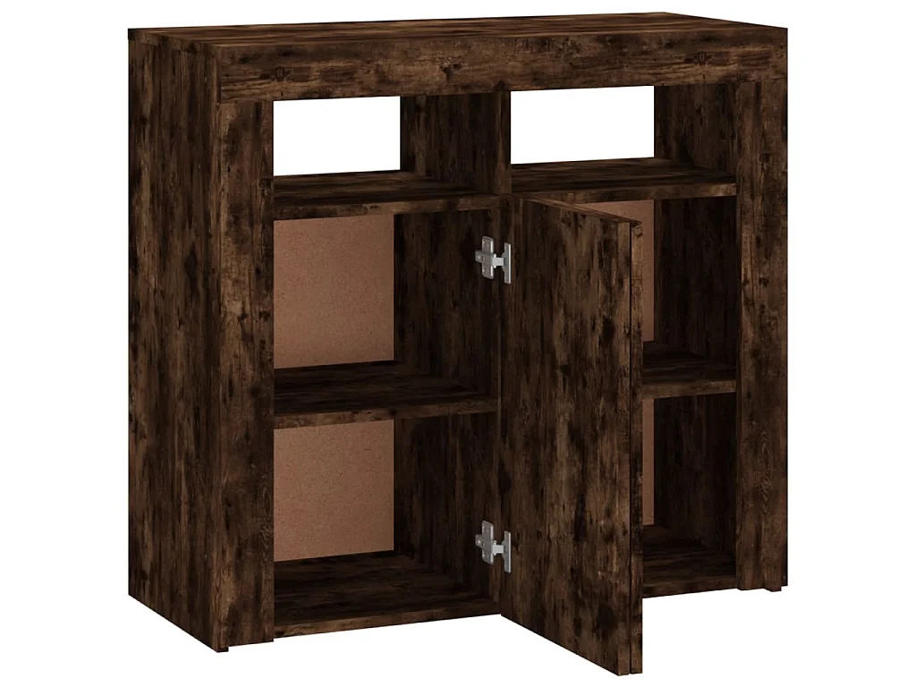 Dressoir met LED-verlichting 80x35x75 cm bruin eiken