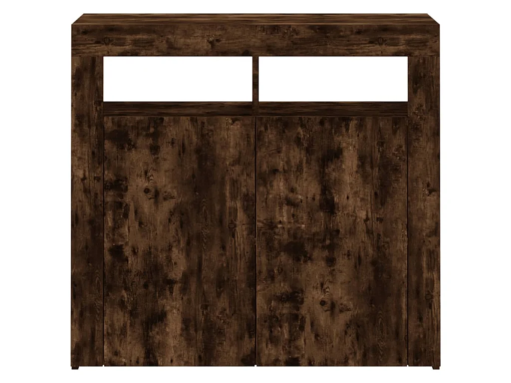 Dressoir met LED-verlichting 80x35x75 cm bruin eiken