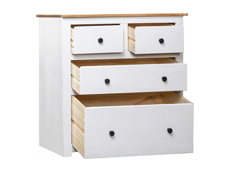 Buffet Blanc 80x40x83 cm Pin Gamme Panama